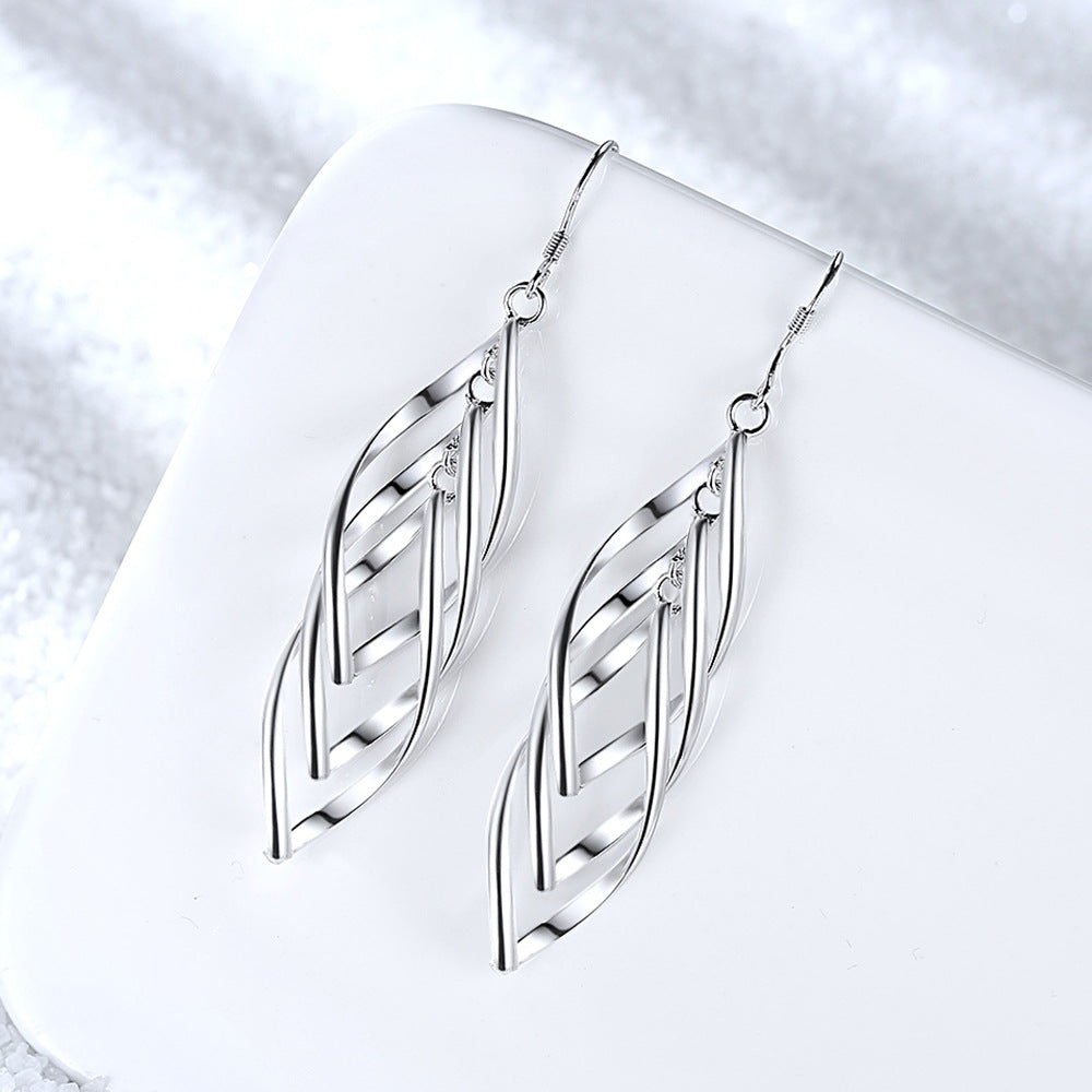 Woven Wave Solenne Earrings | White Gold