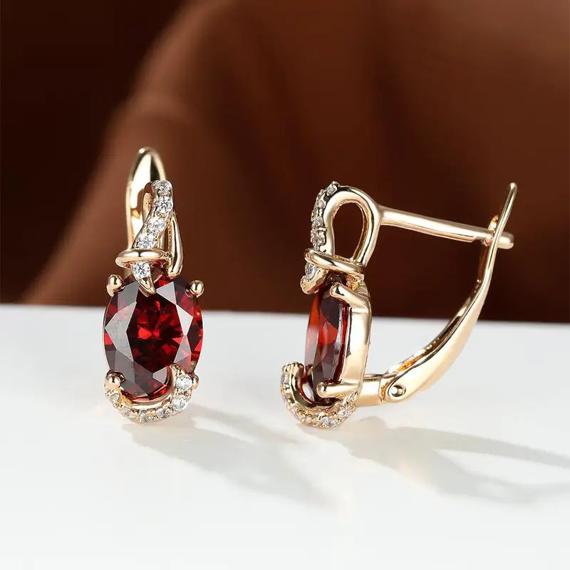 Aretes colgantes Crimson Twilight | Oro