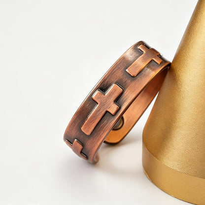 Anillo de cobre con reliquia de cruz