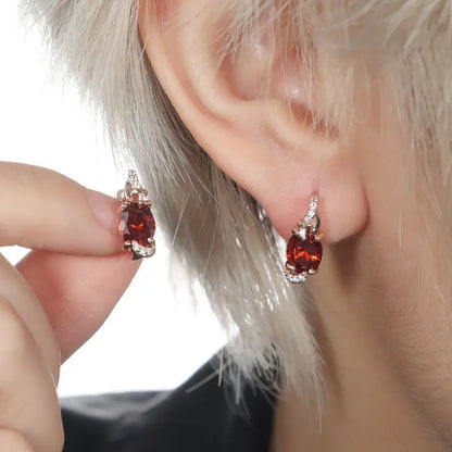 Aretes colgantes Crimson Twilight | Oro