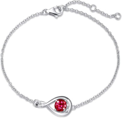 Pulsera Infinito Rubí | Oro blanco