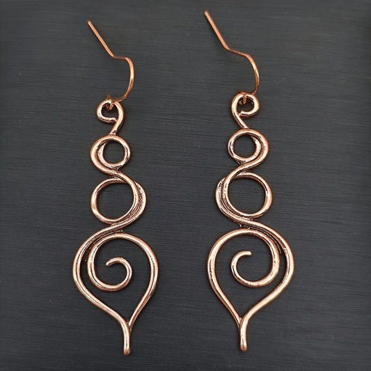 Loretta Swirl Copper Earrings