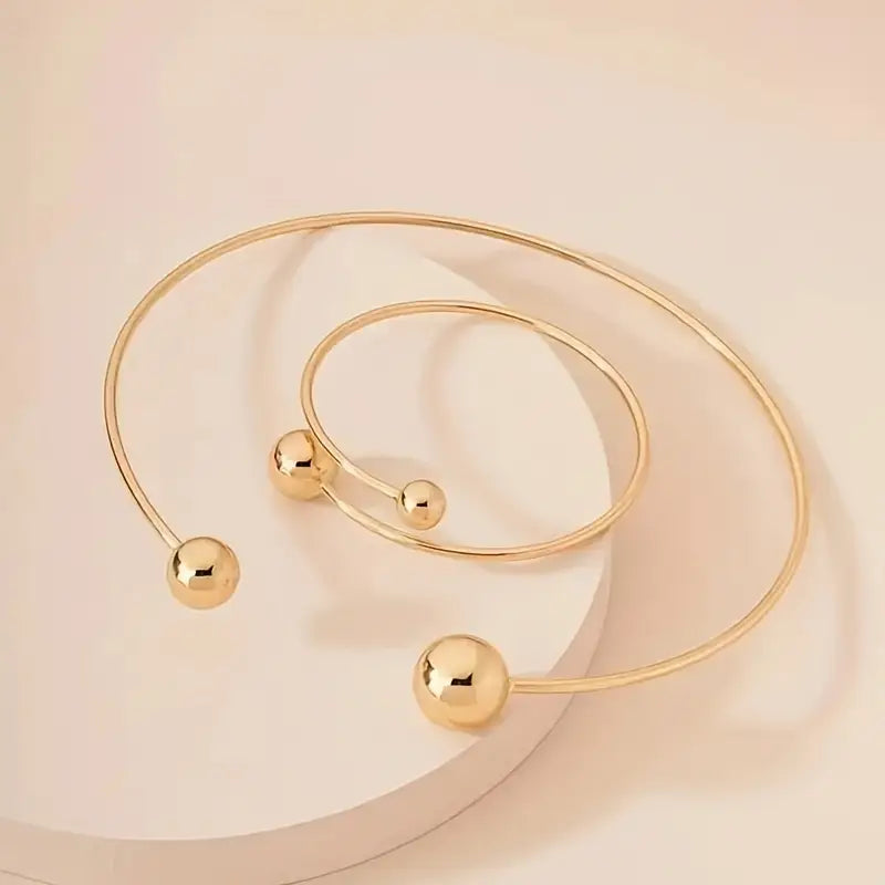 Set de Collar y Brazalete Minimalista Glow | Oro