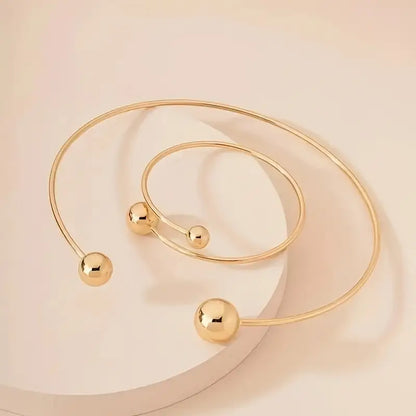Set de Collar y Brazalete Minimalista Glow | Oro