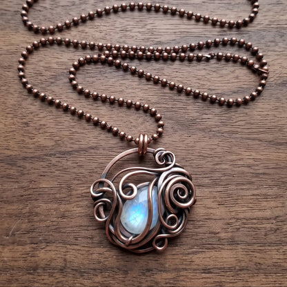 Collar de cobre con piedra celestial Eulalia