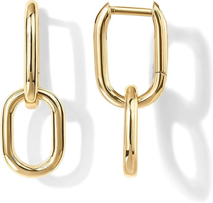 Aretes de aro Link Drop | Oro
