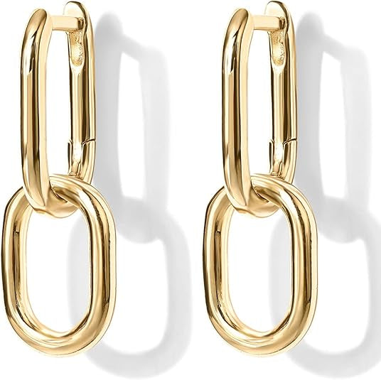 Aretes de aro Link Drop | Oro