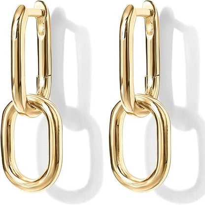Aretes de aro Link Drop | Oro