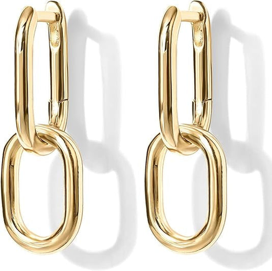 Aretes de aro Link Drop | Oro