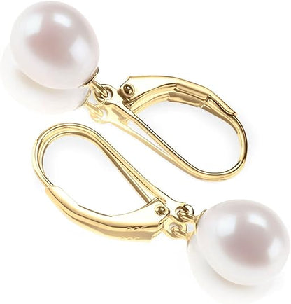 Aretes Colgantes de Perlas | Oro
