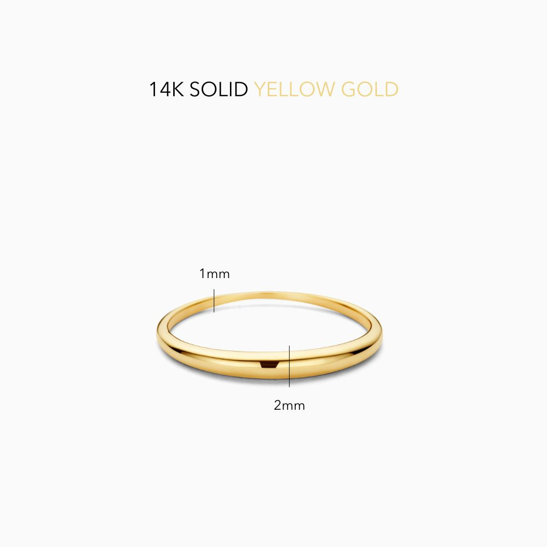 Anillo abovedado delgado | Oro