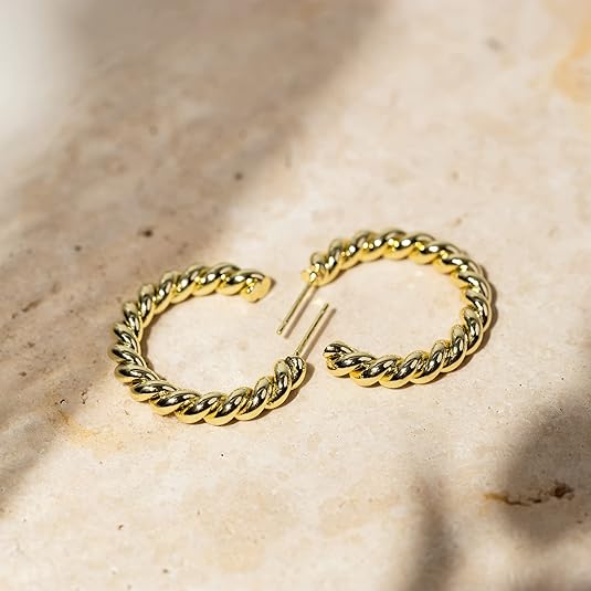 Aretes de aro retorcidos | Oro