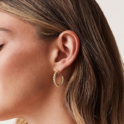 Aretes de aro retorcidos | Oro