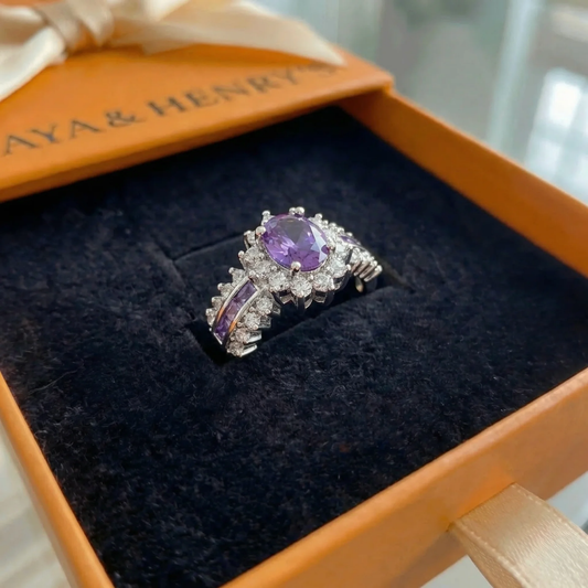 Anillo Corona Twilight de Amatista | Oro blanco