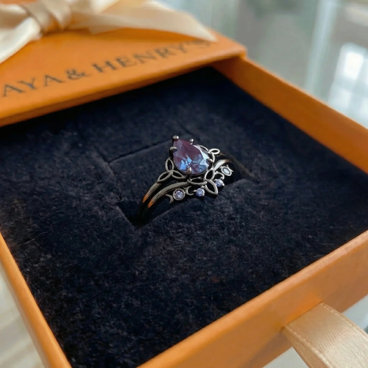 Anillo Capas de Amatista | Oro blanco