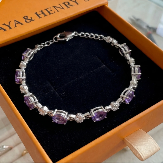 Pulsera Amethyst Starlight | Oro blanco