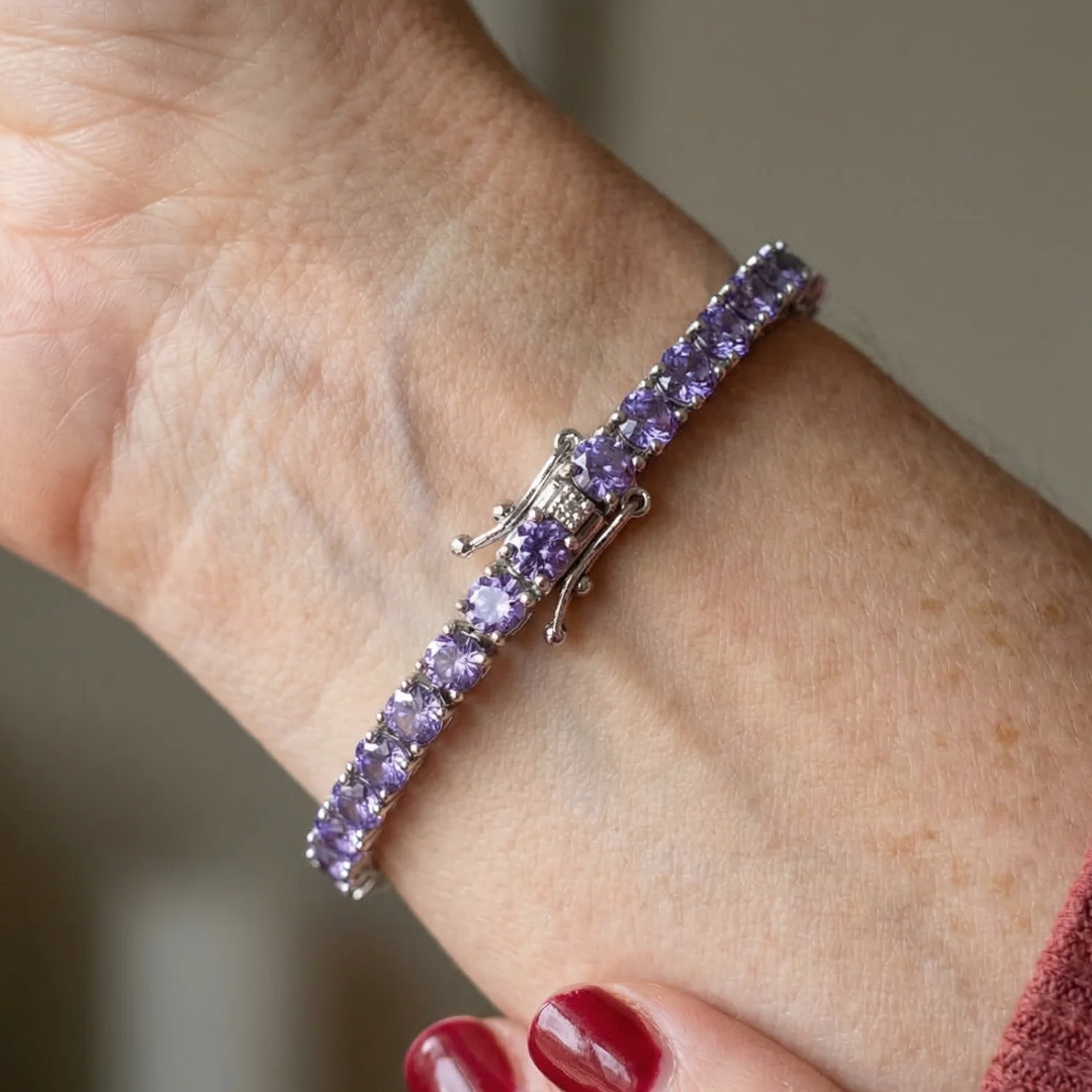 Amethyst Tennis Bracelet | Gold
