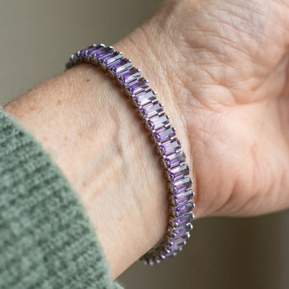 Pulsera de tenis Amethyst Vertéa | Oro blanco