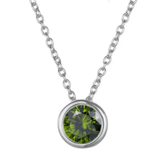 Collar de piedra natal Lunaria Gemmara | Oro blanco