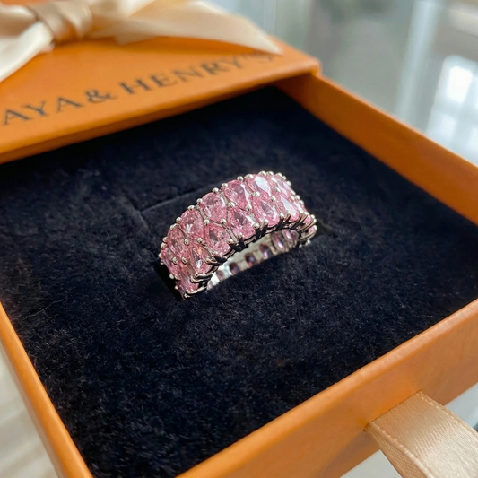Anillo de Eternidad Blush Cascade | Oro blanco