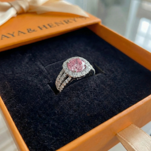Anillo Halo Blush Empress | Oro blanco