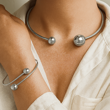 Set de Collar y Brazalete Minimalista Glow | Oro