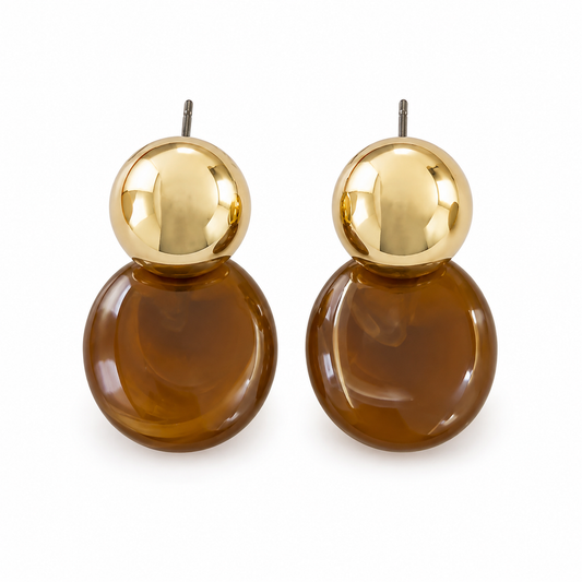Aretes colgantes Aurélie Ámbar | Oro