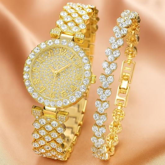 Juego de reloj y pulsera de oro Luxe Radiance | Oro