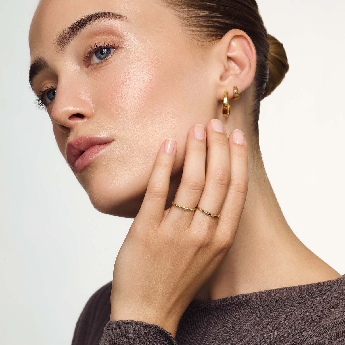 Anillo abovedado delgado | Oro
