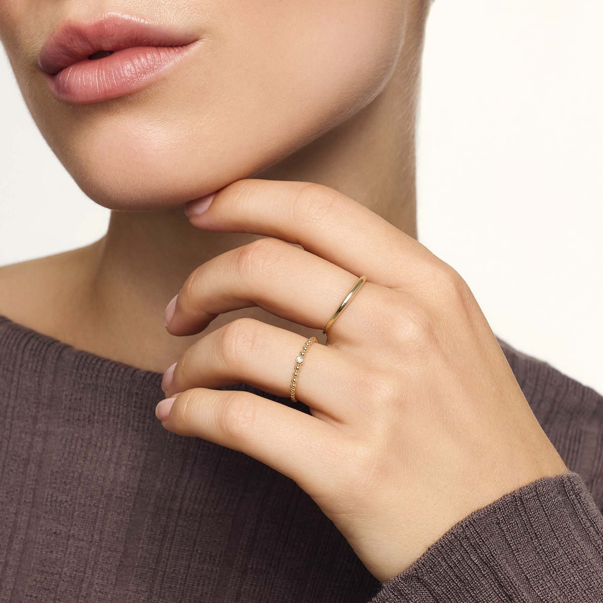 Anillo abovedado delgado | Oro