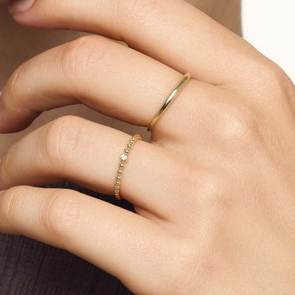 Anillo abovedado delgado | Oro