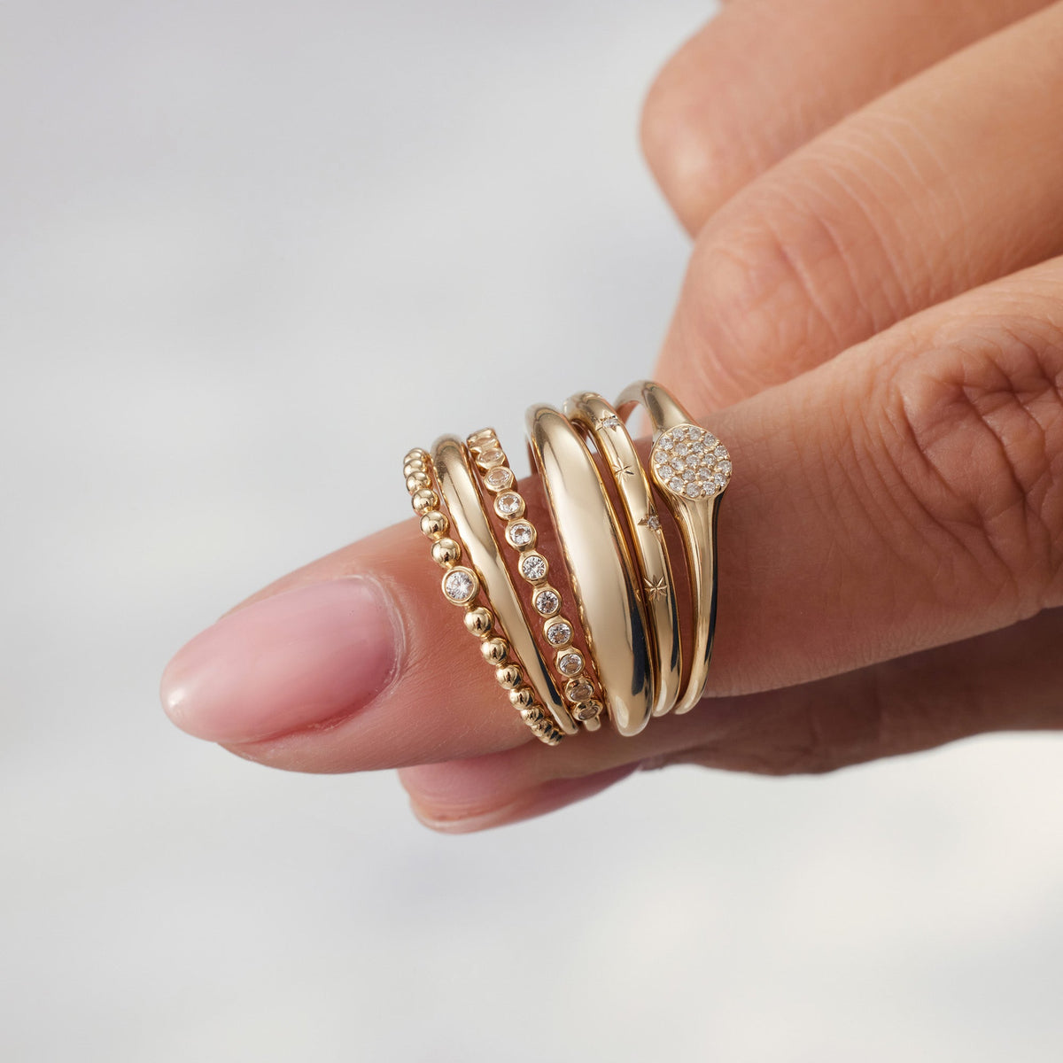 Anillo abovedado delgado | Oro