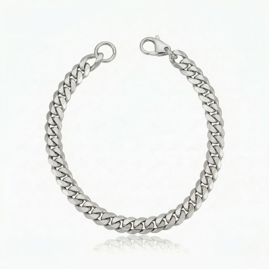 Pulsera cubana Estate | Oro blanco