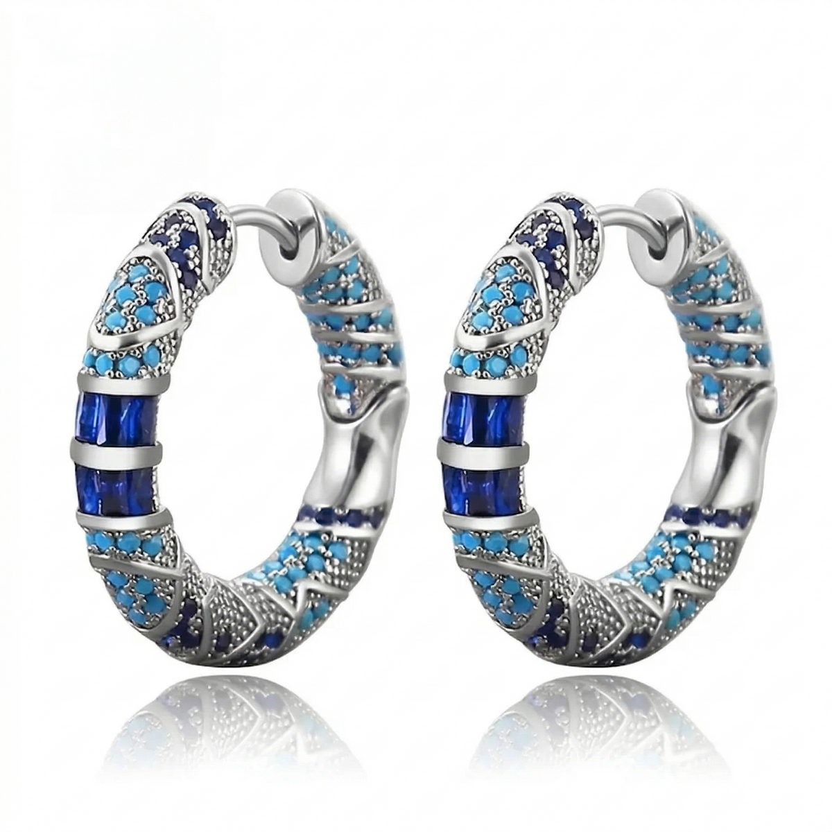 Aretes de aro Icy Spark | Oro blanco