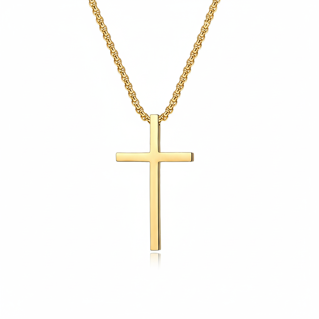 Collar Cruz Biselado | Oro