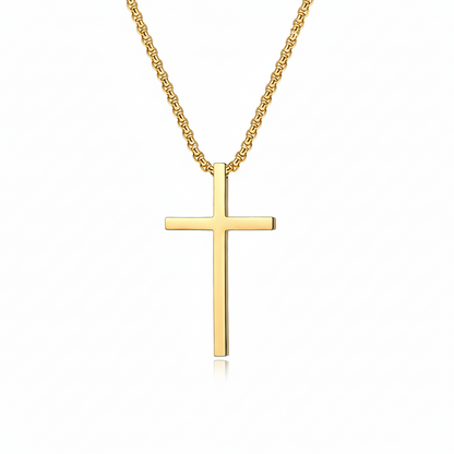 Collar Cruz Biselado | Oro