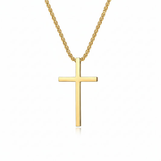 Collar Cruz Biselado | Oro