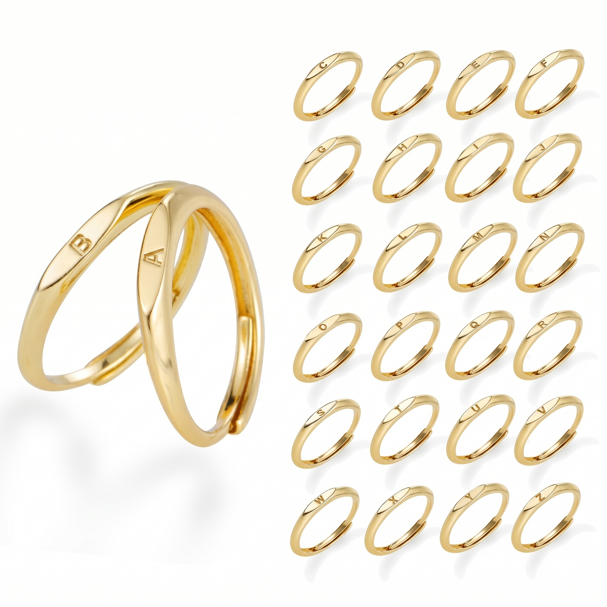 Anillo de letra Elara | Oro