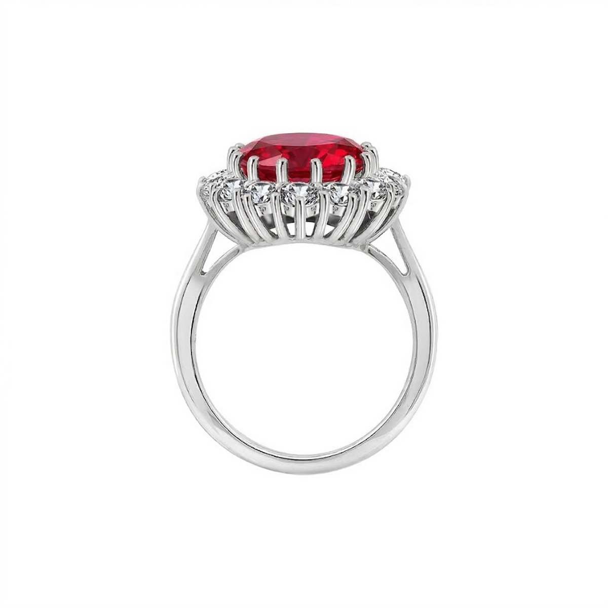Anillo Rubí Corona Escarlata | Oro blanco