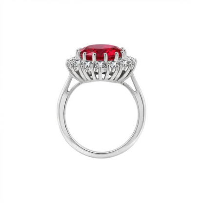 Anillo Rubí Corona Escarlata | Oro blanco