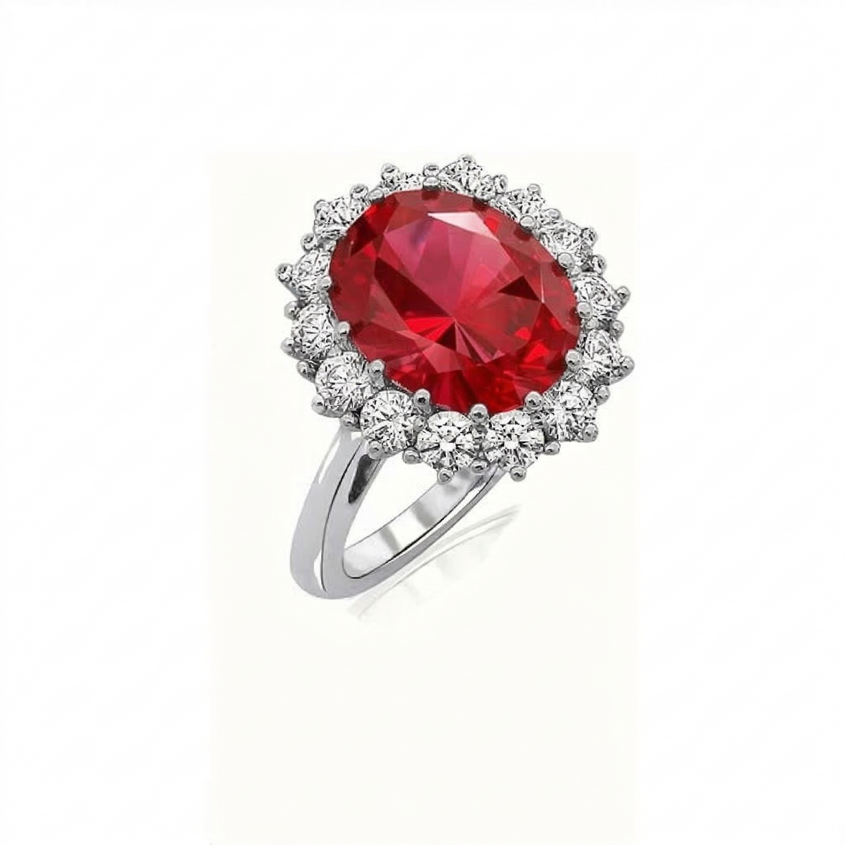 Anillo Rubí Corona Escarlata | Oro blanco