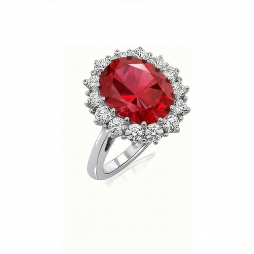 Anillo Rubí Corona Escarlata | Oro blanco