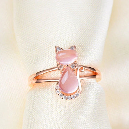 Anillo de gato en oro rosa | Oro rosa