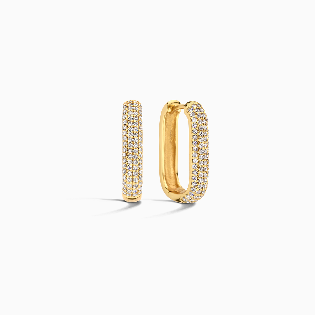 Aretes de aro Icon Pavé | Oro blanco