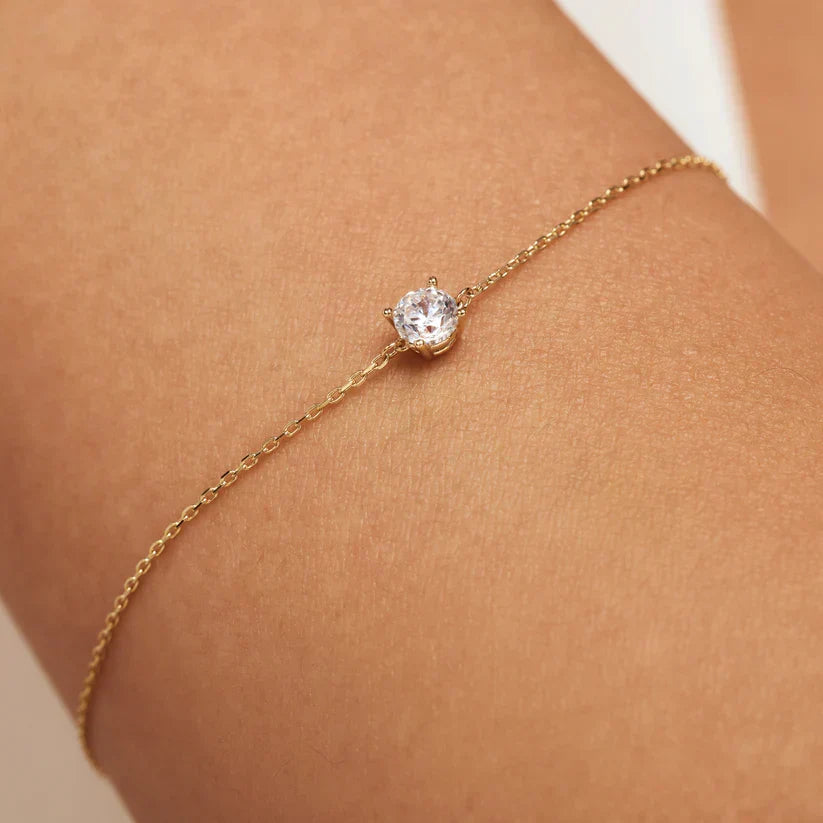 Pulsera Cléa Stone | Oro blanco