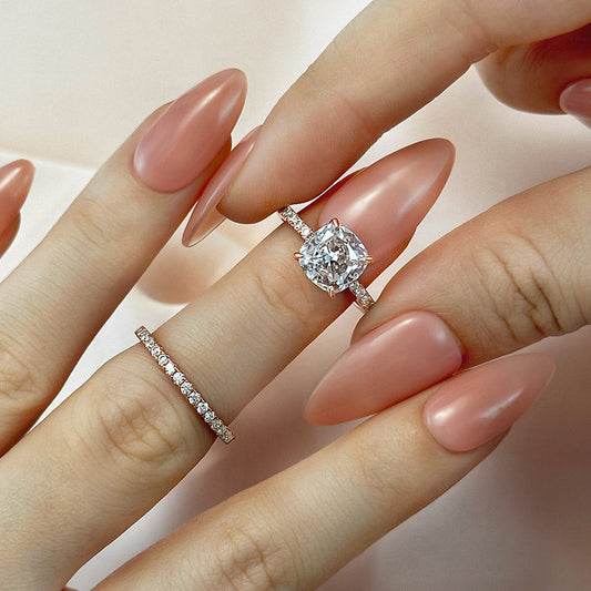 Juego de 2 anillos de novia Bridal Cushion | Oro rosa
