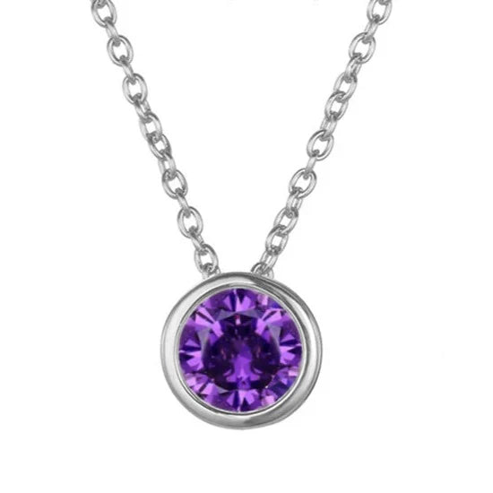 Collar de piedra natal Lunaria Gemmara | Oro blanco