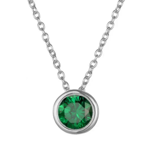 Collar de piedra natal Lunaria Gemmara | Oro blanco