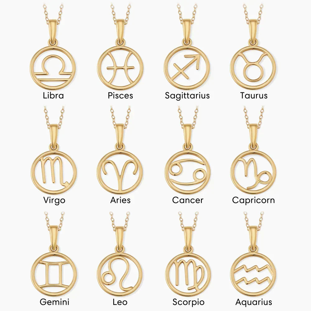 Collar de signo zodiacal | Oro blanco