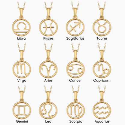 Collar de signo zodiacal | Oro blanco